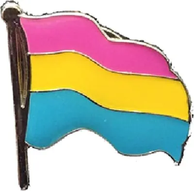 Produktbild von Anstecknadel mit wehender Panueller Flagge – Symbol für Panualität und LGBTQ+ Pride