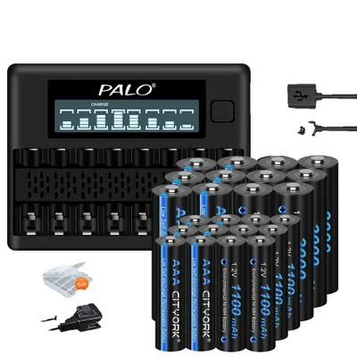 Immagine prodotto di Caricabatteria ricaricabile, display LCD, 8 slot, 12AA 12AA 1 caricatore