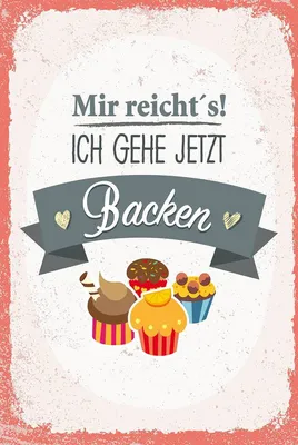 Produktbild von vianmo Holzschild 18x12 cm Mir reicht`s ich geh backen rot