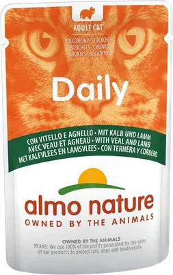 Image de Nourriture pour chats Almo Nature Nature Daily boeuf agneau 70 L 70 g