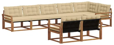 Productafbeelding van vidaXL Tuinset met 8 zitplaatsen, natuurlijke en beige kleuren