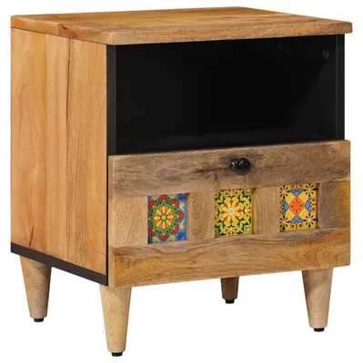 Obrázok produktu pre Nočný stolík Prírodná 40 x 33 x 46 cm Masívne mango drevo