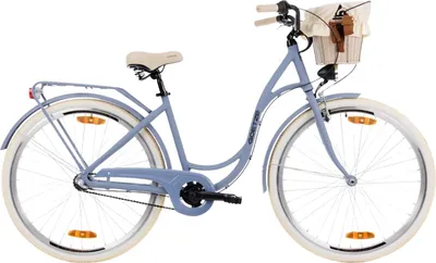 Produktbild von Goetze Style 28 Zoll City Bike, 18 Zoll Tiefeinsteigerrahmen, 3-Gang Shimano Nexus, V-Bremse, LED-Beleuchtung, Komfortsattel, Rattankorb