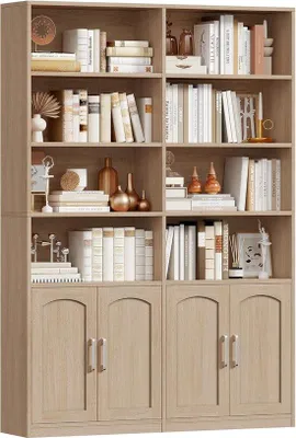Image de Meuble haut de rangement pour livres - Petite bibliothèque - Étagère murale en bois - Cabinet de curiosités - Chambre d'enfant - Bibliothèque pour le coin salon