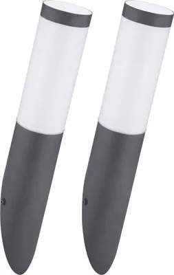 Produktbild von 2er Set LED Fackel-Wandleuchte, Edelstahl anthrazit, H 40 cm