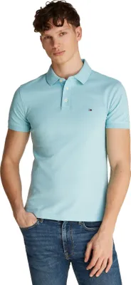 Produktbild von Tommy Hilfiger Polo Baumwolle Slim Fit Hellgrün 3-Knopf