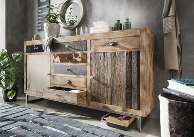 Produktbild von Unikat Sideboard Ethno 2 aus Mangoholz 180 x 95 x 47 cm