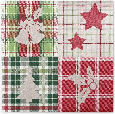 Produktbild von Sovie HOME Weihnachtsserviette Angelina aus Linclass® Airlaid 40 x 40 cm, 12 Stück - Karos Ornamente
