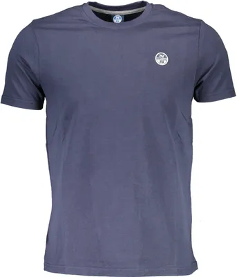 Produktbild von Herren Kurzarm T-Shirt Blau mit Rundhals und Logo Applikation