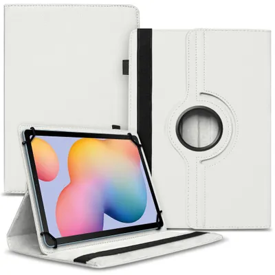 Produktbild von Tablet Tasche für Samsung Galaxy Tab S6 Lite Hülle Case Schutz Cover 360 DrehbarFarbe Uni 360 Taschen:Weiß