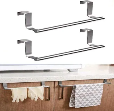 Obrázek produktu pro Dvojitý držák na ručníky, chromovaný, otočný o 180 stupňů, samolepicí