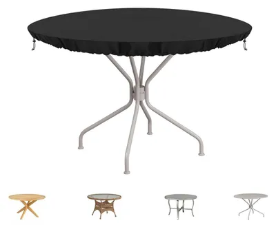 Zdjęcie produktu dla Pokrowiec ochronny na palenisko i stół ogrodowy, okrągły, średnica 102 cm, wysokość 10 cm, materiał Oxford 420D, wodoodporny