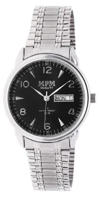 Produktbild von MPM-Quality Damenuhr Edelstahlarmband Analog Silberfarben Zifferblatt Schwarz