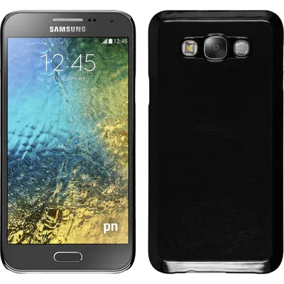 Produktbild von PhoneNatic Case kompatibel mit Samsung Galaxy E7 - Hülle schwarz Lederoptik Hard-case + 2 Schutzfolien