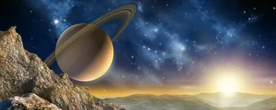 Produktbild von Fototapete - Spacescape 375x150cm - Vliestapete