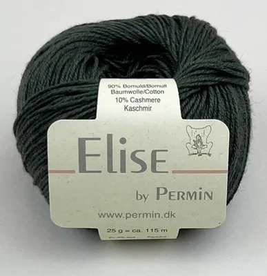 Obrázek produktu pro Elise od Permin – příze z bavlny a kašmíru (25 g / 115 m) (barva: olivový list)