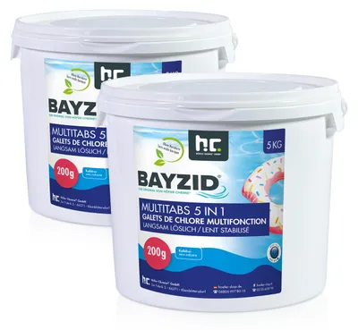 Produktbild von 2x5 kg BAYZID® Multitabs 200g 5in1 zur Dauerchlorung und stabile Wasserwerte