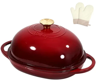 Image de Cocotte en fonte ovale, 6 litres, idéale pour la cuisson du pain au levain