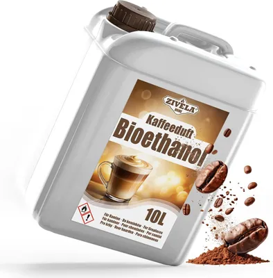 Produktbild von Bioethanol 96,6% 10L |  Alkohol Kaffeeduft 96,6% 10L | Bioethanol für Kamin, Tischkamin, Bioethanol Kamin | Bioethanol Kaffeeduft | Saubere Verbrennung, ohne Rauch, lebendige und stabile Flamme