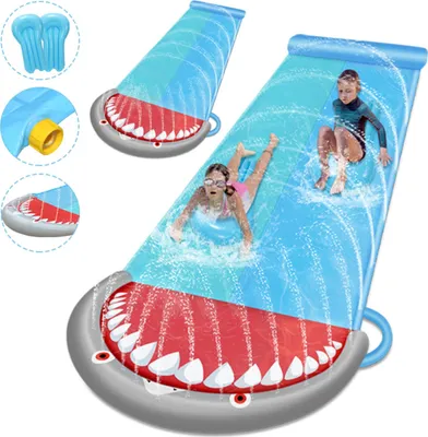 Produktbild von TolleTour Wasserrutsche im Freien für Kinder Kinderspaß Wasserrutsche mit Sprühsystem Wasserspaß 550x145cm