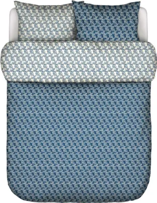 Produktbild von Marc O' Polo Satin-Bettwäsche-Garnitur Monogram  Farbe Space blue Größe 135x200+80x80
