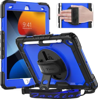 Produktbild von Tasche für iPad 9/8/7 10.2" mit Ständer und Schultergurt Blau