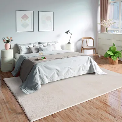 Teppich 60x110 cm, creme, rechteckig, waschbar, rutschfest