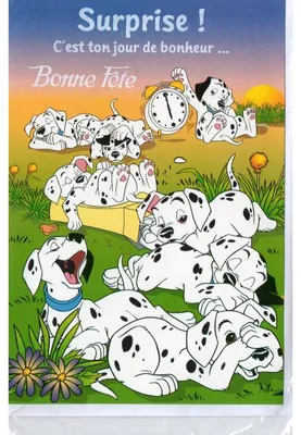 Image de Carte bonne fête les 101 dalmatiens disney + enveloppe - carterie - enfant - adulte - fille - garcon (57)