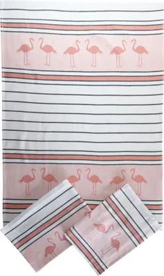 Produktbild von Extra saugfähiges Handtuch 50x70 cm Flamingos 3 Stück
