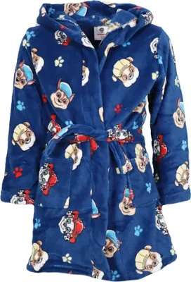 Produktbild von Paw Patrol Chase Marshall Jungen Fleece Bademantel mit Kapuze – Blau / 98/104