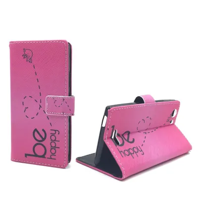 Productafbeelding van Telefoontasje voor de Wiko Ridge 4G, kleur: roze, model: Be Happy