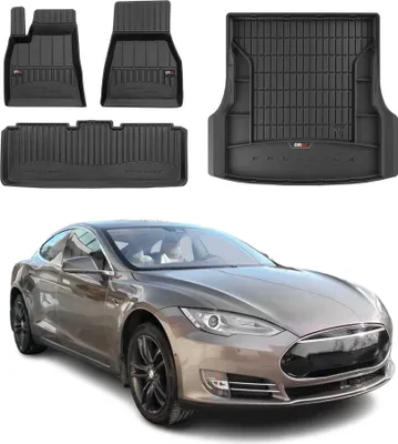 Produktbild von OMAC Fußmatten & Kofferraumwanne Set für Tesla Model S 2012-2025 Gummi TPE 4x