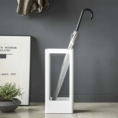 Immagine prodotto di Portaombrelli Yamazaki portaombrelli in metallo bianco stretto moderno salvaspazio 22x50x12cm "TOWER"