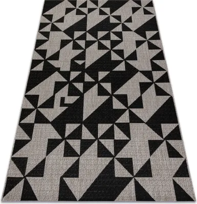 Produktbild von TEPPICH SIZAL FLOORLUX 20489 silber / schwarz DREIECKE Grau 240x330 cm