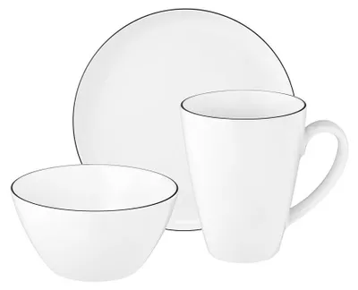 Produktbild von Seltmann Weiden Lido Black Line rund Frühstücksservice 18tlg.