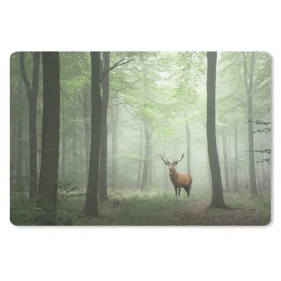Produktbild von MuchoWow® Schreibtischunterlage Hirsche - Wald - Bäume 60x40 cm - XXL Mauspad - Großes Mauspad