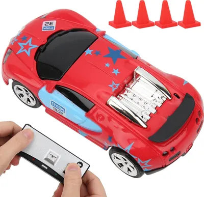Immagine prodotto di Mini auto RC con scatola di latta, induzione elettrica, telecomando a quattro vie, APP, doppia modalità, modello giocattolo per bambini (rosso)