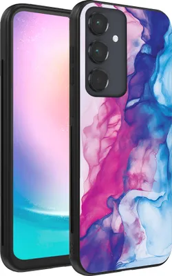 Produktbild von Smartphonica Telefon Fall geeignet für Samsung Galaxy A24 4G mit rosa blau Marmor Print - TPU Backcover Fall Rose blau Marmor Design