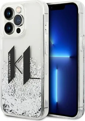 Produktbild von Karl Lagerfeld KLHCP14XLBKLCS iPhone 14 Pro Max 6,7" silver hardcase Liquid Glitter Big KL Handyhülle