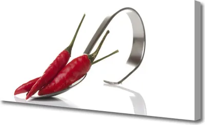 Produktbild von Tulup Leinwand-Bilder 125x50 Wandbild Canvas Kunstdruck Chili Löffel Küche