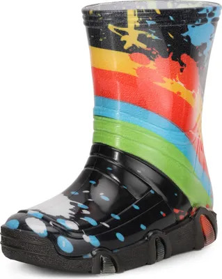 Produktbild von Ladeheid Kinder Mädchen Jungen Gummistiefel Gefüttert Swk2020BW (Schwarz Muster-34, 21/22)