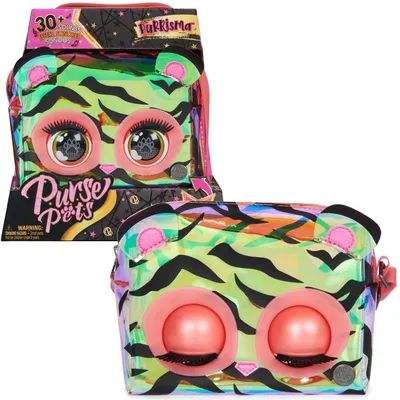 Zdjęcie produktu dla Purse Pets Purrisma Tiger, Dziewczyna, Torba na ramię, Zamek błyskawiczny, Wielobarwny, Wzór, 150 mm