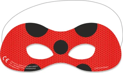 Produktbild von Procos 91352 - Gesichtsmaske Miraculous Ladybug, 6 Stück, Kindergeburtstag