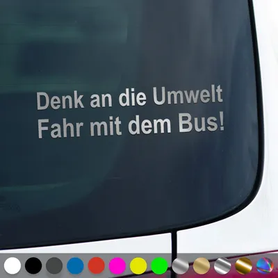 Produktbild von PantherPixel Denk An Die Umwelt Aufkleber Fahr Mit Dem Bus Sticker Auto Geschenkidee Farbe Silber