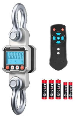 Obrázok produktu pre Váha s žeriavom – digitálna závesná váha 3000 kg/3 t priemyselná váha – telo z tlakovo liateho hliníka – LCD displej – rozdelenie 500 g – 3-stupňový prepínač – diaľkové ovládanie – váha na zver