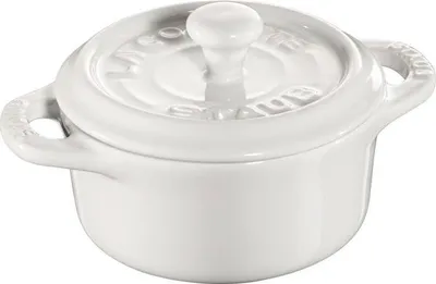Zdjęcie produktu dla STAUB Mini-Cocotte Keramik, rund, mit Deckel, Inhalt: 0,20 Liter, weiß