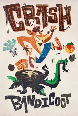 Produktbild von Crash Bandicoot - Poster - Adventures + 2 St Posterleisten Alu 63 cm