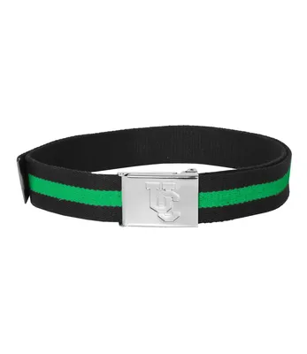 Produktbild von Urban Classics College Gürtel Stoffgürtel Mit Metallschnalle, Farbe: Black/Green