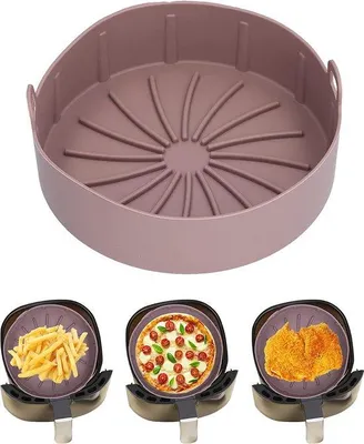 Immagine prodotto di Accessori per friggitrici ad aria in silicone, custodia da viaggio per friggitrice ad aria, contenitore in silicone riutilizzabile, accessori per friggitrici ad aria, facile da pulire