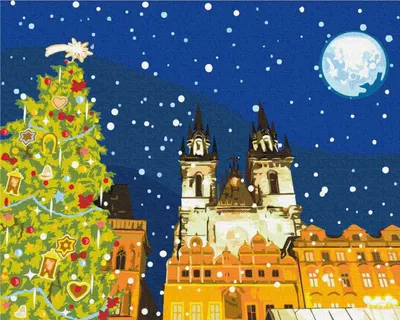 Image de Peinture par numéros - Prague au Nouvel An 40 x 50 cm - Your Hobby